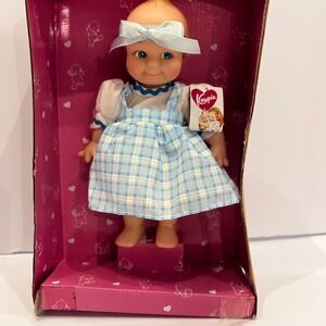 Cupie Doll Baby Blue Plaid Dress Bow Hair Classic Collectibles Toy dress Dorthy